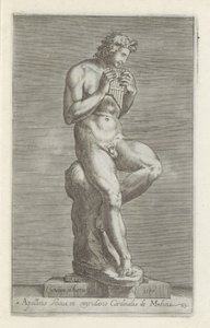 Apollo szobra Apollón szobra Medici bíboros zöldövezetében (cím a tárgyon) Antik szobrok Rómában (sorozat címe) Róma városának nyilvános helyeken látható ősi szobrainak ikonjai (sorozat címe)