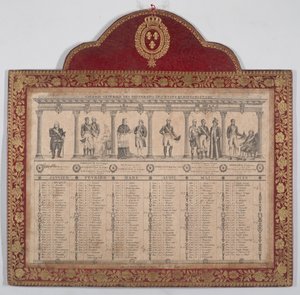 Francia 1816-os évnaptár Az európai államok uralkodóinak általános galériája, 1816 alkotó: Chevalier Henry Guillot