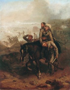 William George Cubitt hadnagy (1835-1903) a Viktória-kereszt kitüntetése Lucknowban, az indiai lázadás idején, 1857. június 30-án, 1860 körül.