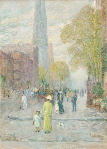 Katedrális tornyai, tavaszi reggel alkotó: Childe Frederick Hassam