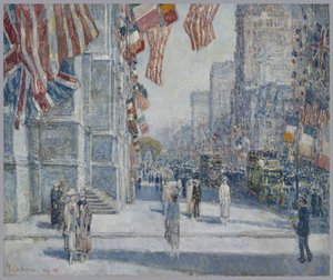 Kora reggel az Avenue-n 1917 májusában alkotó: Childe Frederick Hassam