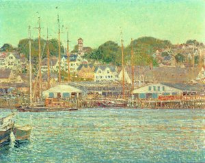 Gloucester kikötője alkotó: Childe Frederick Hassam