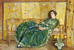 Április: (A zöld ruha) alkotó: Childe Hassam