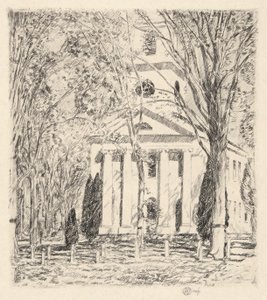Old Lyme-i templom, 1924 alkotó: Childe Hassam