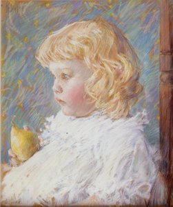 Kislány körtével alkotó: Childe Hassam