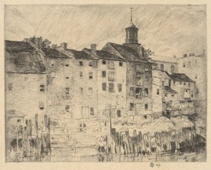 Régi raktárak, Portsmouth alkotó: Childe Hassam
