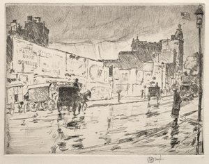 The Billboards, New York, 1896. alkotó: Childe Hassam
