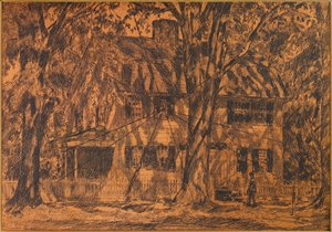 A Lion Gardiner-ház, Easthampton, Long Island alkotó: Childe Hassam