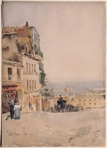 Látkép Montmartre-ban, Párizsban alkotó: Childe Hassam