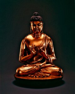 Buddha Vairocana (Dari), Tang-dinasztia (618-907), 8. század eleje (aranyozott ólmozott bronz) alkotó: Chinese School
