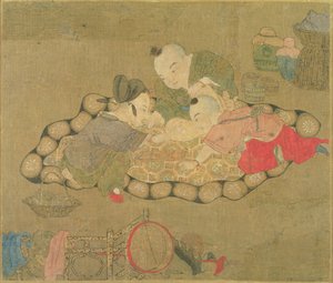 Játszó gyerekek, Ming-dinasztia, 1500 (wc selyemen) alkotó: Chinese School