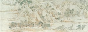 Kínai táj, Ming-dinasztia (toll- és tintamosás papíron) alkotó: Chinese School