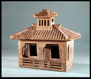 Egy ház temetési modellje, Han-dinasztia (Kr. e. 206-i.sz. 220) (terrakotta)