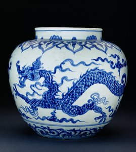 Sárkánnyal festett gömb alakú korsó (porcelán) (lásd: 176593)
