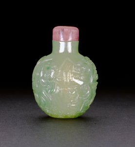 Jadeit tubákos üveg, 1780-1850 körül (jade) alkotó: Chinese School