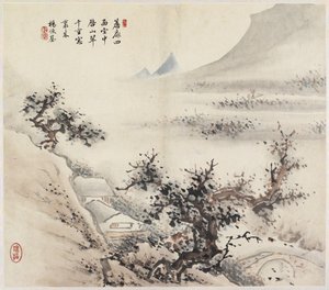 Fekvő (tinta és színek papíron) alkotó: Chinese School