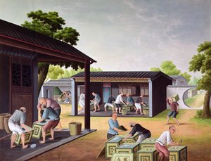 Tea csomagolása dobozokba alkotó: Chinese School