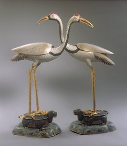 Daru füstölő pár, a Qianlong korszakból (1736-95) (cloisonne zománc) alkotó: Chinese School