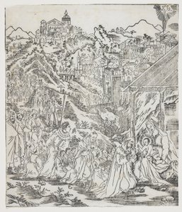 Krisztus imádása, Giulio Alenis Tianzhu jiangsheng zhuxiang jingjie (A testben megtestesült Menny Urának illusztrált története), Jinjiang templom, Fujian tartomány alkotó: Chinese School