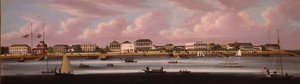 A Shanghai Regatta kilátással a Bundra, 1850 körül alkotó: Chinese School