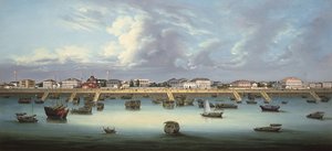 Kilátás a Bundra Sanghajban, 1855 körül alkotó: Chinese School