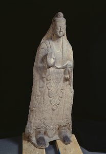 Sakyamuni Buddha szobra, Északi Wei-dinasztia, 386-534 körül (mészkő)