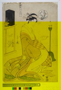 A zöld házak szépségei, mint a hat költő (Seiro bijin rokkasen). 1794-1795 körül (fatömbnyomat papíron) alkotó: Chobunsai Eishi