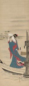 Szépség egy csónakban a Sumida folyón, 1700-as évek vége – 1800-as évek eleje.