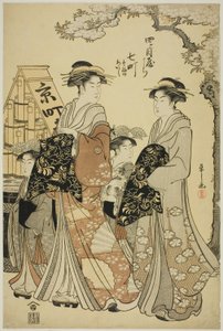 7th street of tee Yotsumeya with Ah Tendan ts Suma no Idea d Proof alkotó: Chobunsai Eishi