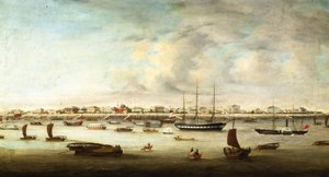 Kínai halászhajók, Sanghaj, 1857 körül alkotó: Chow Qua