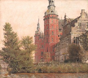 Frederiksborg kastély északnyugat felől nézve. Tanulmány alkotó: Christen Købke