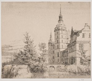 Frederiksborg kastély. Buli Møntbroenben alkotó: Christen Købke