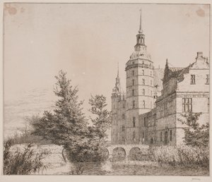 Frederiksborg kastély. Buli Møntbroenben alkotó: Christen Købke