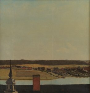 Frederiksborg kastély tetőgerince, kilátással a tóra, a városra és az erdőre alkotó: Christen Købke