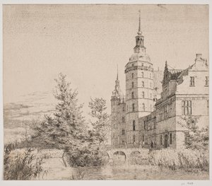 Frederiksborg kastély. Buli Møntbroenben alkotó: Christen Købke