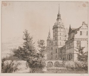 Frederiksborg kastély. Buli Møntbroenben alkotó: Christen Købke