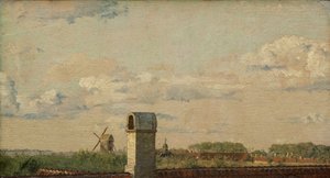 Kilátás Toldbodvej ablakából A koppenhágai Citadella felé nézve, c. 1833 (olaj, papír, vászonra fektetve)