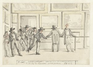 Látogatók az amszterdami művészeti kiállításon 1808-ban