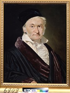""Portré du scientifique allemand Karl (Carl) Friedrich Gauss (1777-1855)" (Carl Friedrich Gauss matematikus, csillagász és fizikus portréja (1777-1855)) Peinture de Christian Albrecht Jensen (17092-1840 Dim.1847092-184). 66x52 cm Musee Pouchkine, M