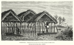 A Wayuu (Guajiro) indiánok tavi lakóhelyei, Maracaibo, Venezuela (fotó) alkotó: Christian Anton Goering