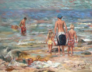 Strandjelenet, 2006 (olaj, vászon)