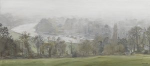 Ködben (ezüst) - Temze Richmond Hillről, köd, 2015 (olaj, vászon) alkotó: Christian Furr