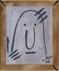 Emlékeztető a saját létezésemre II 2006 (olaj és arany spray vászonra) alkotó: Christian Furr