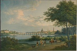 Drezda látképe, 1810 alkotó: Christian Gottlieb Hammer