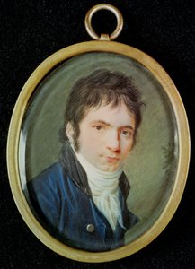 Ludwig Van Beethoven (1770-1827) miniatűr portréja, 1802 alkotó: Christian Hornemann