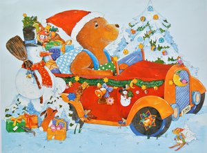Adventskalender Medve, 2009 (akvarell, papír)
