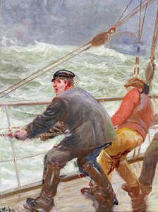 Hajtás szél felé (olaj, vászon) alkotó: Christian Krohg