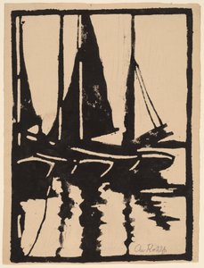 Vitorlások a kikötőben, 1905-1910. alkotó: Christian Rohlfs