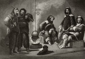Élet a dandárban, J. McGoffin metszete a „Arctic Explorations in the Years 1853, 54, 55” I. kötetéből, doktor Elisha Kent Kane (1820-57), Philadelphia, 1856