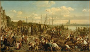Távírókábel lefektetése 1878-ban alkotó: Christian Sell